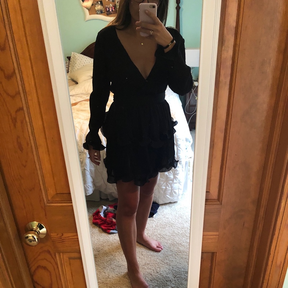 Black long sleeve cocktail dress